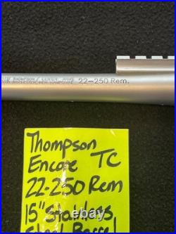 15 22-250 rem pistol stainless steel barrel thompson center ENCORE scope rail