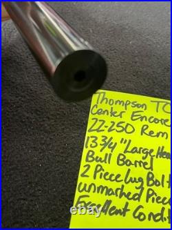 22-250 rem 13 3/4 ENCORE blue barrel thompson center TC 1 thick heavy barrel