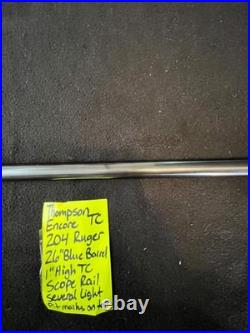 26 204 RUGER rifle blue barrel thompson center ENCORE TC scope rail light marks
