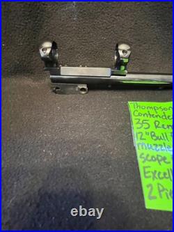 35 REM 12 BLUE BARREL muzzle break scope mount rings TC thompson CONTENDER F/S 35 REM 12 BLUE BARREL muzzle break scope mount rings TC thompson CONTENDER F/S