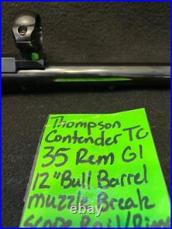 35 REM 12 BLUE BARREL muzzle break scope mount rings TC thompson CONTENDER F/S 35 REM 12 BLUE BARREL muzzle break scope mount rings TC thompson CONTENDER F/S