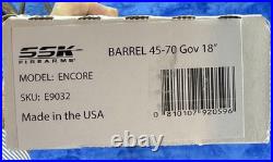 45-70 GOVT Encore 18 Barrel with TSOB Scope Base Thread Protected
