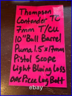7mm TCU 10 BULL tc PUMA scope TC thompson CONTENDER free shipping 7mm TCU 10 BULL tc PUMA scope TC thompson CONTENDER free shipping