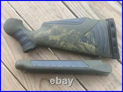 Custom Thompson Center Encore Ph Od Grn Engraved Stag Flex Tech Rifle Stockset
