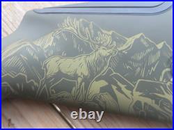 Custom Thompson Center Encore Ph Od Grn Engraved Stag Flex Tech Rifle Stockset