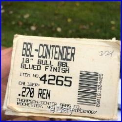 T/C Contender barrel Blued Finish 10 Bull. 270 Ren with Redding dies