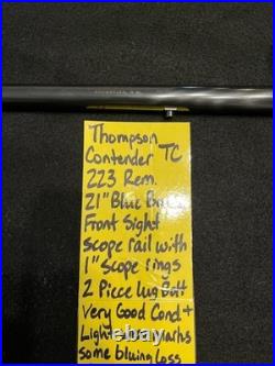 TC rare 223 REM 21 blue rifle barrel THOMPSON CONTENDER g1 SCOPE RAIL RINGS