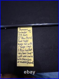 TC rare 223 REM 21 blue rifle barrel THOMPSON CONTENDER g1 SCOPE RAIL RINGS