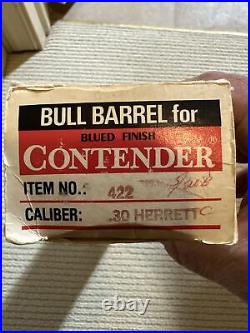 Thompson Center 10 Blued Contender Bull Barrel. 30 Herrett caliber NOS