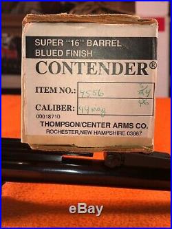 Thompson Center Contender 44 MAG super 16 Blued Single Lug. LNIB With Box