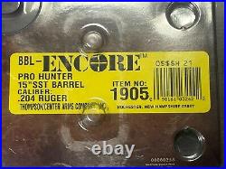 Thompson Center Encore Pro Hunter 15 SST. 204 Ruger 1905 stainless barrel. NEW
