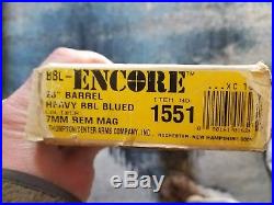 Thompson Center Encore/ Pro target barrel 26 in 7mm rem mag withLeupold base rings