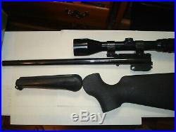 Thompson contender. 223 16 barrel, 3x9x40 scope, forearm and stock